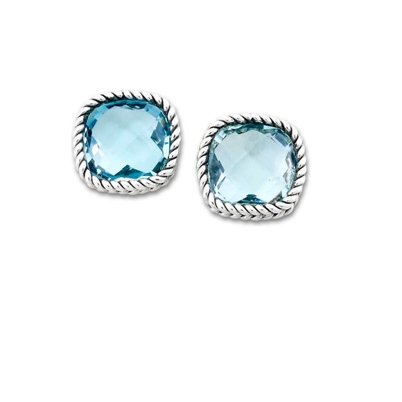 NWT Samuel B. Silver 3.40 ct. tw. Blue Topaz Studs - Picture 2 of 9